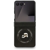 KARL LAGERFELD dėklas telefonui SAMSUNG Z Flip7, suderinamas su magnetiniu MagSafe (PU K&C PINS) juodas