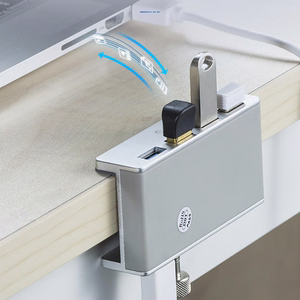 Orico MH4PU šakotuvas su spaustuku 4x USB-A 3.0 sidabrinis