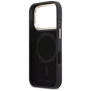 Karl Lagerfeld Croco KL Script Logo MagSafe Dėklas for iPhone 17 Pro - juodas