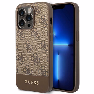 Guess GUHCP14LG4GLBR iPhone 14 Pro 6.1" rudas/rudas kietas dėklas 4G Stripe kolekcija