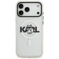 Karl Lagerfeld IML Choupette Sketch Logo magnetinis dėklas telefonui iPhone 17 Pro - skaidrus