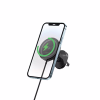 "Forever" automobilio laikiklis oro angai MACH-300 magnetinis su belaidžiu įkrovimu, juodas Qi2 15W