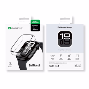 AmazingThing Radix stiklinis dėklas laikrodžiui Apple Watch 46 mm - skaidrus