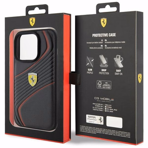 Ferrari Twist Metal Logo case for iPhone 15 Pro - black