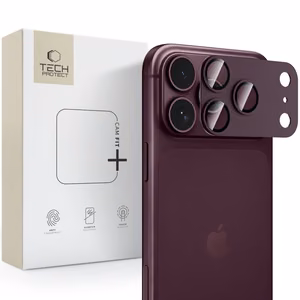 Tech-Protect Camfull Fit+ Tempered Glass Camera Screen Protector for iPhone 18 Pro - Burgundy