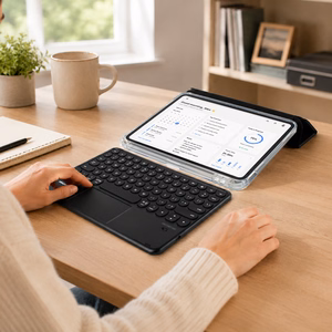 "AmazingThing" minimalus dėklas "Keylite Combo" klaviatūros dėklas "iPad Air M3" 11" - juodas