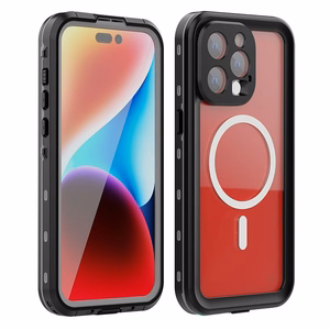 Atsparus vandeniui dėklas SHELLBOX DOT suderinamas su MagSafe IPHONE 15 Pro Max juodas