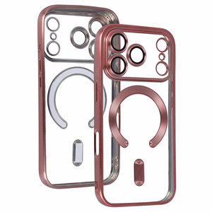 Metallic Magsafe dėklas iPhone 17 Pro rožinis
