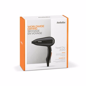 BaByliss Travel Dry 2000 5344E – plaukų džiovintuvas, 2000 W, juodas