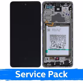 LCD ekranas suderinamas su Samsung A725 A72 su rėmeliu / Awesome Violet / (Service Pack) +SU BATERIJA