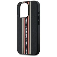 Karl Lagerfeld Saffiano Athleisure Stripes Cord Dėklas telefonui iPhone 15 Pro - raudonas