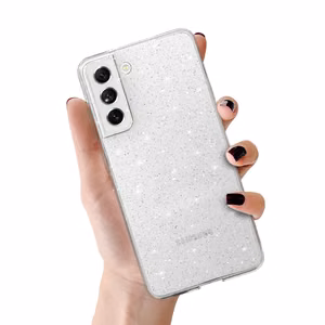 Чехол Crystal Glitter для Samsung Galaxy S21 FE серебряный