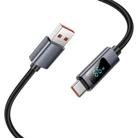 Kabelis USB A į USB C Hoco 5A su ekranu 1 m X112 juodas