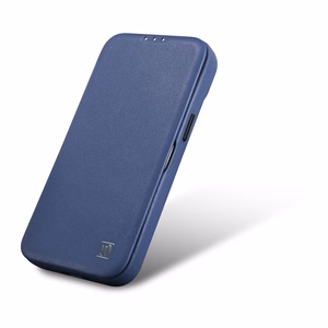 iCarer CE Premium odinis folio dėklas iPhone 14 Pro su MagSafe magnetiniu flipu - mėlynas