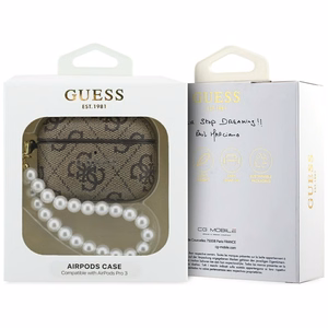 Guess 4G Pearl Dirželis dėklas for AirPods Pro 3 - rudas