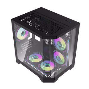 Darflash FT350 computer dėklas + 5 aRGB fans (juodas)