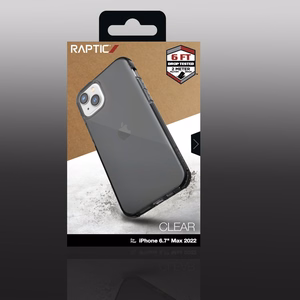 Raptic X-Doria skaidrus dėklas iPhone 14 Plus šarvuotas dėklas pilkas