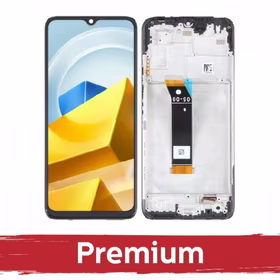 LCD ekranas suderinamas su Xiaomi Poco M5 / Poco M4 5G juodas su rėmeliu / OEM