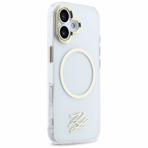 Karl Lagerfeld IML KL Script Logo MagSafe Dėklas for iPhone 17 - skaidrus