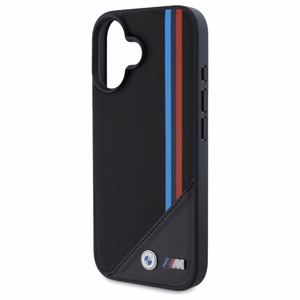 BMW M Meshed Tricolor Stripes MagSafe dėklas iPhone 16 - juodas