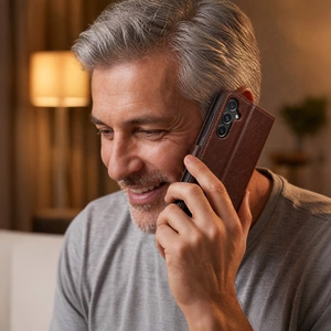 Smart Luxe кожаный чехол для Xiaomi Redmi Note 15 Pro Plus 5G коричневый