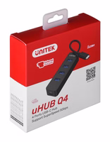 UNITEK KONCENTRATORIUS USB-C 4XUSB-A 3.1, AKTYVUS, 10 VATŲ, H1117B