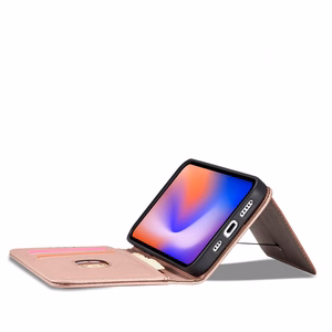 Magnetinis dėklas kortelėms iPhone 12 Pro dėklas kortelių piniginė kortelių stovas rožinis