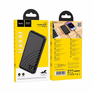 Išorinė baterija POWER BANK Hoco J123 10000mAh (2xUSB; 1xType-C) juoda