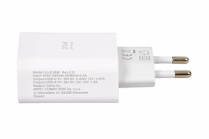 Sieninis įkroviklis iBOX C-36 GaN PD20W, baltas