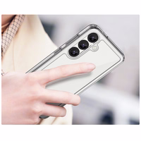 Kosminis dėklas su gelio rėmu Samsung Galaxy S25 - skaidrus juodas