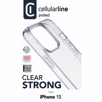 Cellularline Clear Strong - iPhone 15 dėklas with antimicrobial protection (skaidrus)