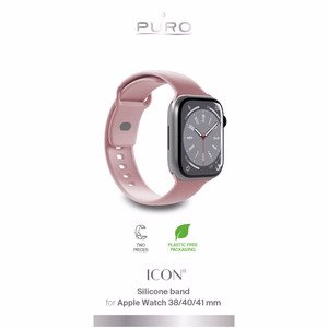 Puro Icon silikoninis dirželis Apple Watch 38/40/41 mm - rožinis (2 vnt.)