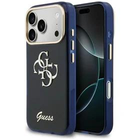 Guess IML 4G Script Metal case for iPhone 17 Pro Max - blue