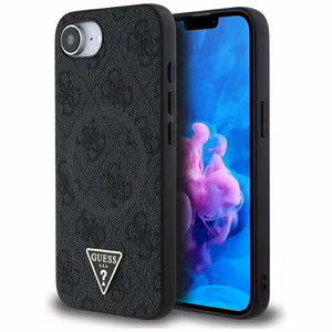 Чехол Guess 4G Ring Triangle Logo MagSafe для iPhone 16e - чёрный