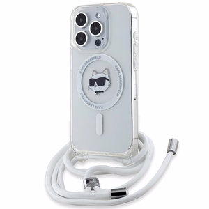 Karl Lagerfeld IML Choupette Head & Cord magnetinis dėklas telefonui iPhone 15 Pro - skaidrus