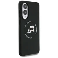 Karl Lagerfeld silikoninis Nauble galvos ir apskritimo Magnetinis dėklas telefonui Samsung Galaxy S25 Edge - juodas