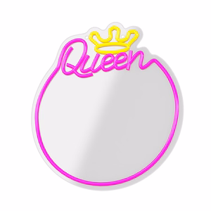 Neon MIRROR LED QUEEN warm baltas rožinis FMNE04 Forever Light