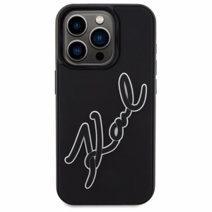Karl Lagerfeld 3D Guminis Parašas dėklas telefonui iPhone 15 Pro Max - juodas