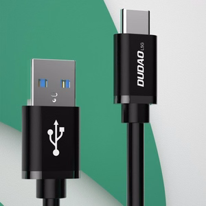 Dudao USB - USB Type C kabelis Super Greitas Įkrovimas 1 m, juodas (L5G-Black)