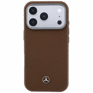 Mercedes odinis MagSafe dėklas iPhone 17 Pro Max medžio efektas - rudas