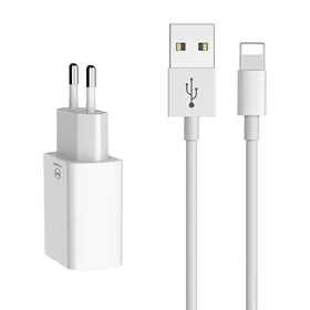 Dvigubas USB įkroviklis Mcdodo CH-6720 (EU) Lightning 1m kelioninis rinkinys (baltas)