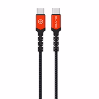 Blavec kabelis Raptor pintas - Type C į Type C - PD 60W 3A 0,5 metro Apple CarPlay/Android Auto (CRA-CC3BR05) juodas-raudonas