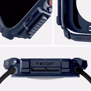 Spigen Rugged Armor dėklas Apple Watch 10 46mm laikrodžiui - tamsiai mėlynas