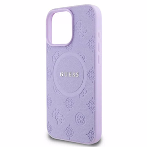 Guess Saffiano Bijūnas Klasikinis Logotipas Magnetinis dėklas telefonui iPhone 16 Pro Max - violetinis
