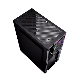 Gembird Fornax 2500 ARGB Gaming ATX Midi Tower su apšvietimu juodas kompiuterio korpusas