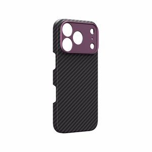AmazingThing Titan Max Lens dėklas, skirtas iPhone 18 Pro, iš aramido pluošto, su kameros apsauga, suderinamas su MagSafe – spalva: violetinė
