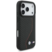 BMW M Carbon Line & Logo MagSafe dėklas iPhone 17 Pro - raudonas