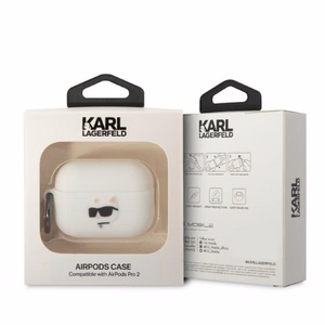 Karl Lagerfeld KLAP2RUNCHH AirPods Pro 2 чехол белый/белый Silicone Choupette Head 3D