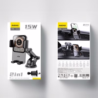 Dudao F19 spaustuko tipo automobilinis laikiklis su 15W indukciniu įkrovikliu - juodas