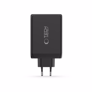 "Tech-Protect NC240W-GaN" 4 prievadų 240 W sieninis įkroviklis - juodas